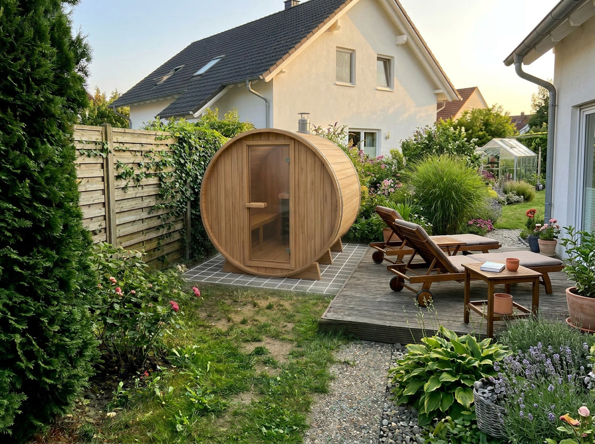 Gartensauna im Garten